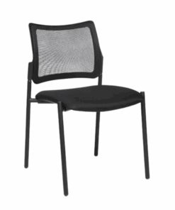 כסא אירוח איטלקי - דגם פינקו מושב מרופד גב רשת שחור ללא ידיות