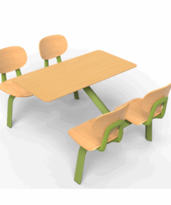 מערכת של שולחן + 4 כיסאות - דגם קארוסלה